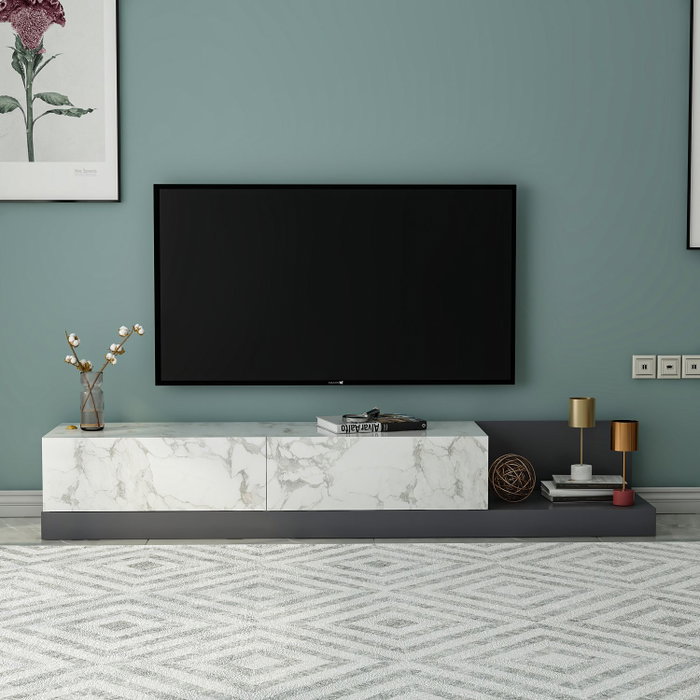 Hanah Home Soporte para TV Marmo Mármol y Antracita Hanah Home Soporte para TV Marmo Mármol y Antracita